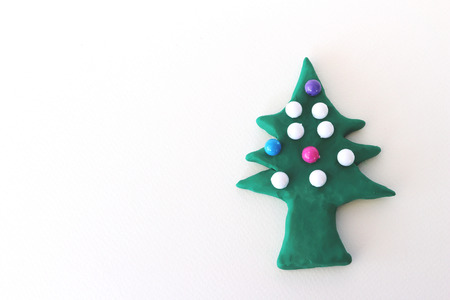 chrismas tree from plasticine created by myself.の写真素材