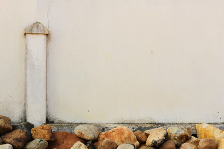 Concrete fence decorate by large stoneの写真素材