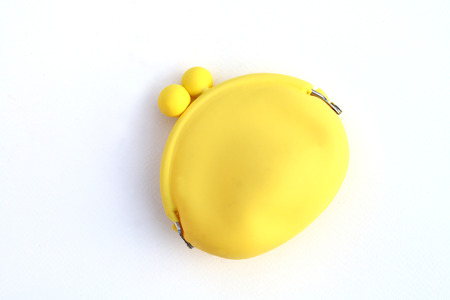 yellow plastic bag is on white background