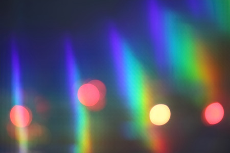 multi color of bokeh from light and sticker