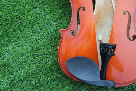 close up image of crack body violinの写真素材