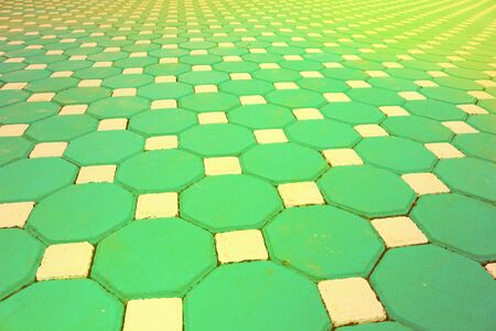 perspective image of surface from pentagon brick floor