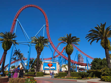 Roller coaster in Movie World Gold Coast Queensland Australiaのeditorial素材