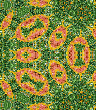 Detailed marble crystals, digital paint, of green pink and gold designs