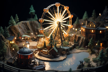 miniature of ferris wheel at amusement park.の素材