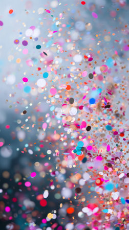 colorful confetti flying backgroundの素材