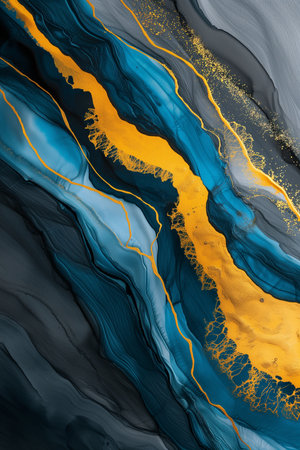 blue and gold abstract artの素材