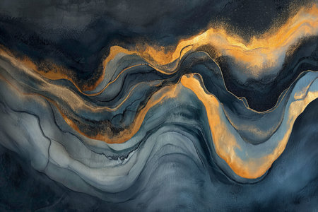 blue and gold abstract artの素材