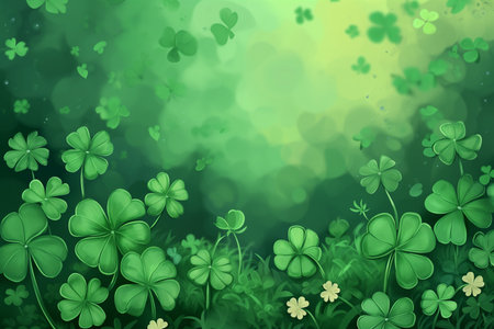 green shamrock clover illustration background.の素材