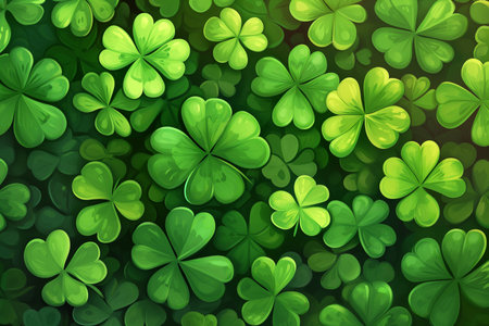 green shamrock clover illustration background.の素材