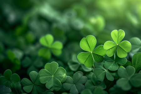 green shamrock clover background.の素材