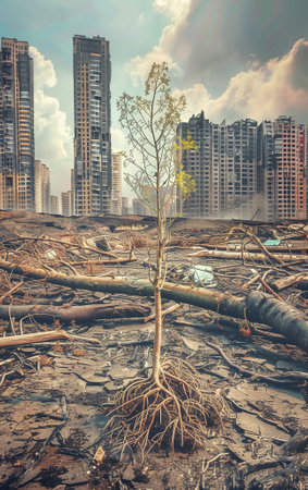 aftermath of earthquake or warの素材