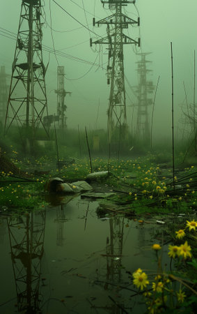 toxic wasteland near factoryの素材