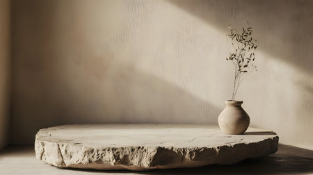 Cracked Earthy Clay Podium with Desert-Themed Minimalist Display for Natural and Raw Products. Rustic, Organic, and Textured Platform for Showcasing Merchandise.の素材