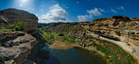 West Kazakhstan. East coast of the Caspian sea. Canyon Saura on the Mangyshlak Peninsulaの写真素材