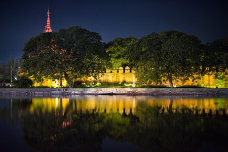 Myanmar. Mandalay City. Walls of the royal palaceの写真素材