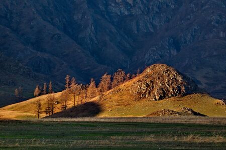 Russia. mountain Altai. Onguday along Tchuisky highway.