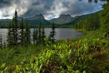 Russia. Western Sayan. Lake Light in the Natural Park Ergaki.の写真素材