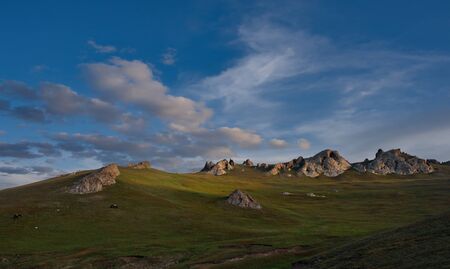 Kyrgyzstan. North-Eastern part of the Pamir tract between the villages of Sary-Tash and Gulcha.の写真素材