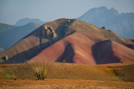 Central Asia. Kyrgyzstan. The Tien Shan mountain system is the second highest in Central Asia after the Pamirs.の写真素材
