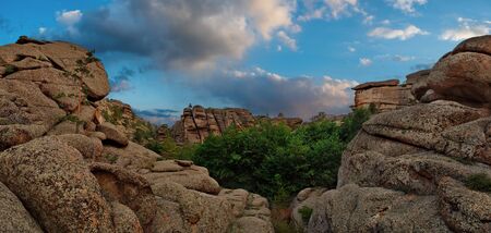 Eastern Kazakhstan. Summer evening in the mountains of Bayanaul national Park