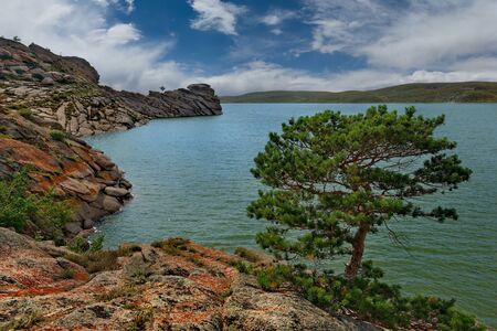 Eastern Kazakhstan. Around the mountains of Bayanaul are three beautiful lakes, one of which is the lake Toraigyr.の写真素材