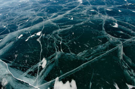 Russia. Eastern Siberia. The unique beauty of transparent ice of lake Baikal.