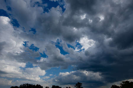 Russia. South Of Western Siberia. Evening sky over the endless fields of Altai.