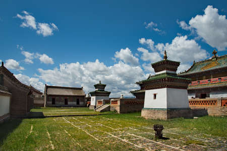 Harhorin. Mongolia. June 07, 2015. Exterior of the Erdene-Zuu monastery is the first and the largest...