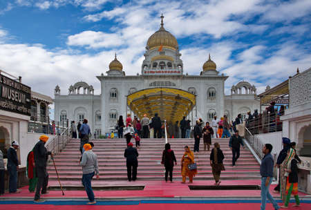 Delhi. India. January 30, 2016. Architecture of the Gurdwara Bangla Sahib Sikh Temple. It is the main Sikh temple, known for its association with the eighth Sikh Guru.のeditorial素材