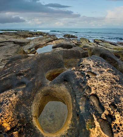 Russia. The Republic of Dagestan. Panorama of the picturesque coast of the Caspian Sea on the embankment of the city of Derbent.の写真素材
