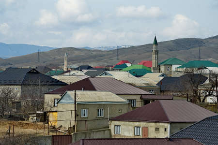 Chirkey. Russia. April 03, 2021. The architecture of the spring city, located next to the Sudak...