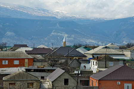 Chirkey. Russia. April 03, 2021. The architecture of the spring city, located next to the Sudak...