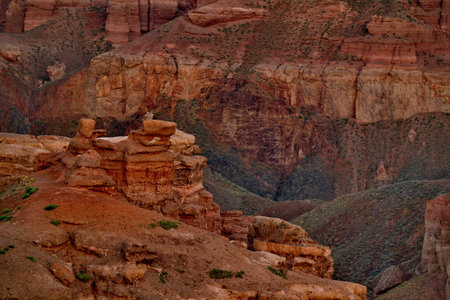 South-East Kazakhstan. Picturesque mountains in the area of the natural national Park Charyn Canyon....