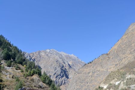 mountain under blue skyの写真素材