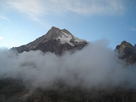 mountain over clouds background.の写真素材