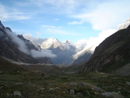 mountain sky valley background.の写真素材