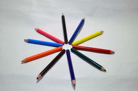 the multi color pencils art imageの写真素材