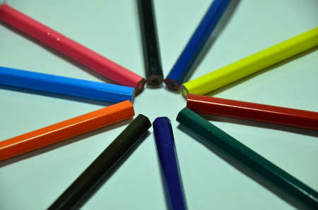 the multi color pencils art imageの写真素材