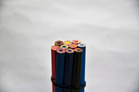 the multi color pencils art imageの写真素材