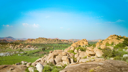 Hampi - Hospet - Karnataka   -  Nature - Rock - Stone - Mountainsの写真素材