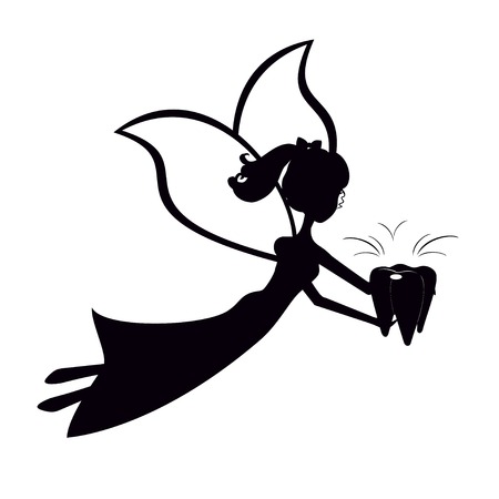 Silhouette tooth fairy flyingのイラスト素材