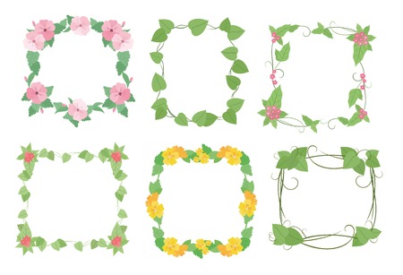 Floral frames with flowersのイラスト素材