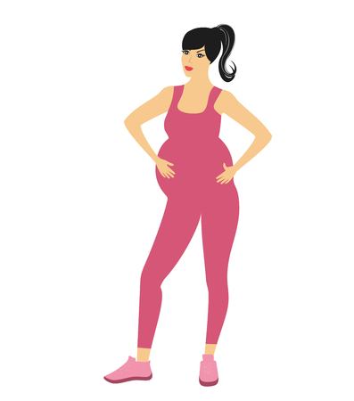 Pregnant sporty womanのイラスト素材