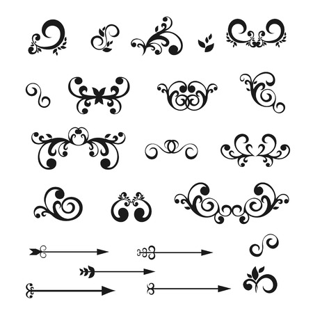 Set of vintage decorative elements for your design.のイラスト素材