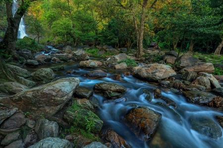 Waterfall in Thailand.の写真素材