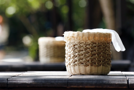 Tissue on the tableの写真素材