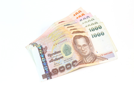 Thailand currency in the form of banknotes.の写真素材