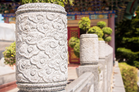 the walk way in a Chinese temple.