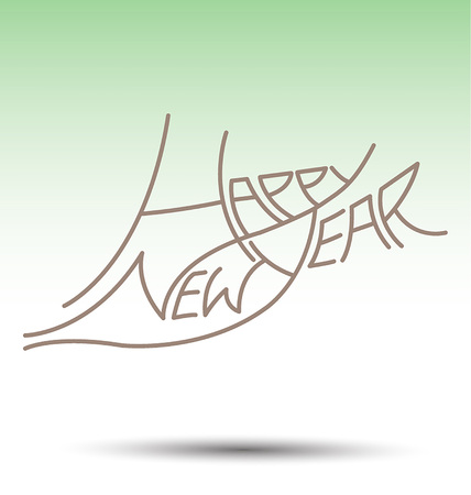 New Year's fonts beautifully designed.のイラスト素材